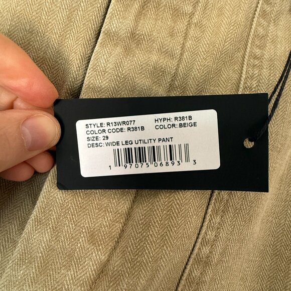 R13 NWT Wide Leg Utility Pants 29 Khaki Beige - Picture 9 of 11